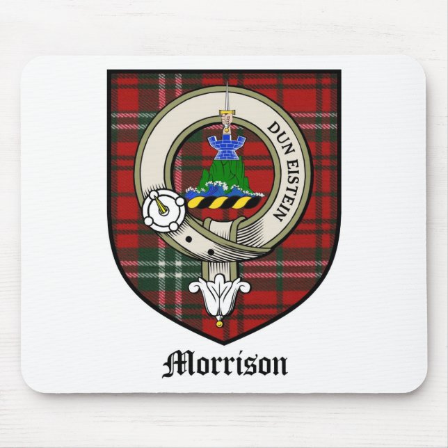 Mousepad O clã de Morrison Crest o Tartan do crachá (Frente)