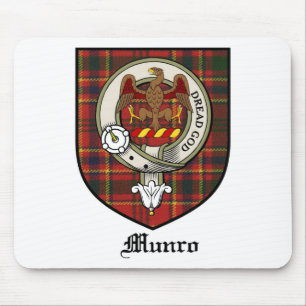 Mousepad O clã de Munro Crest o Tartan do crachá