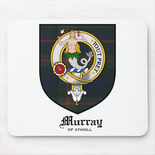 Mousepad O clã de Murray Crest o Tartan do crachá (Frente)