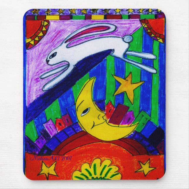 Mousepad o coelho voou sobre a lua, (Frente)