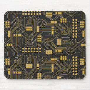 Mousepad O conselho de circuito - preto e ouro