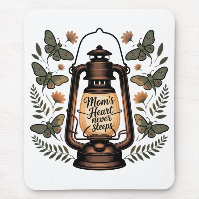 Mousepad O Coração da Mamãe Nunca Dorme (Frente)