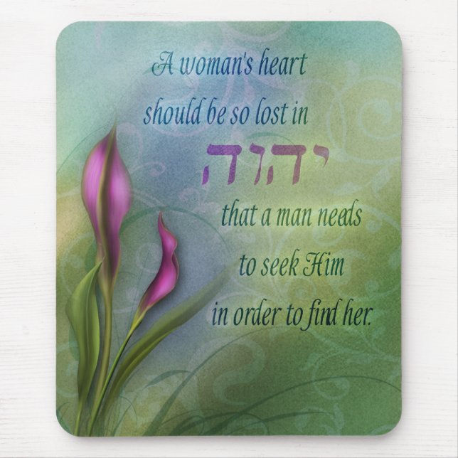 Mousepad O coração de uma mulher - lírio de Calla (Frente)
