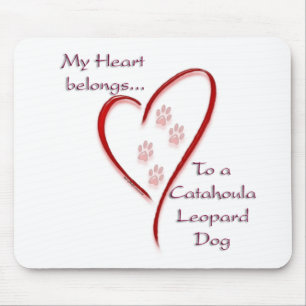 Mousepad O coração do cão do leopardo de Catahoula perte