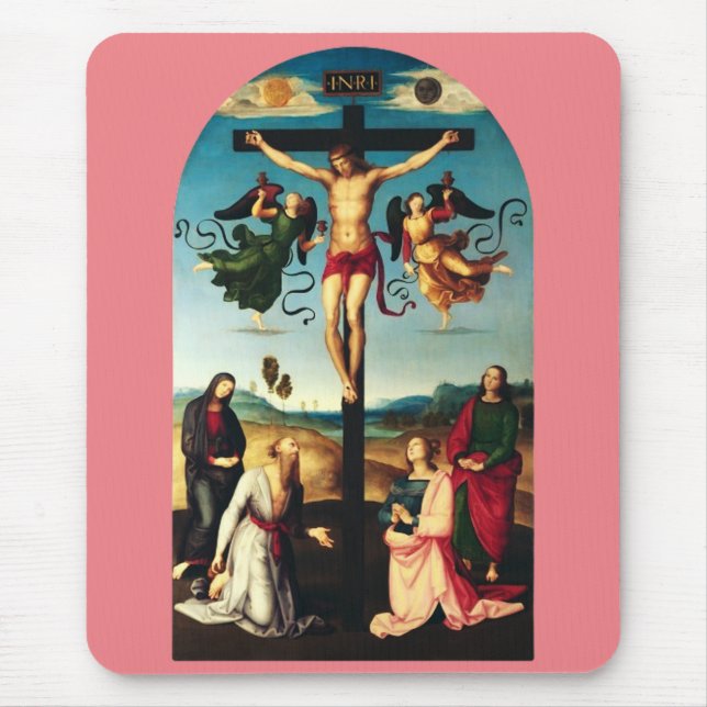 Mousepad O Cristo Crucificado com a Virgem Maria (Frente)