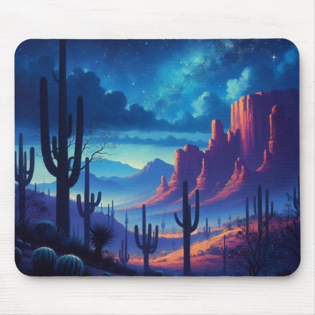 Mousepad O Deserto à noite a sudoeste (Frente)