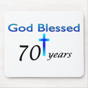 Mousepad O deus abençoou 70 anos de presente de aniversár