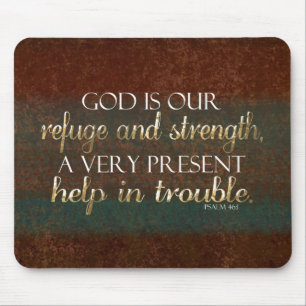 Mousepad O deus é nosso verso cristão Brown/ouro da bíbl