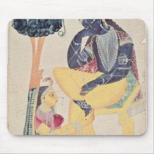 Mousepad O deus Krishna com seu amor mortal, Radha