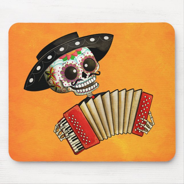 Mousepad O dia do Mariachi inoperante do EL do esqueleto (Frente)