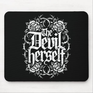 Mousepad O Diabo Retro OculTO Mulheres Gótico Feminino Somb
