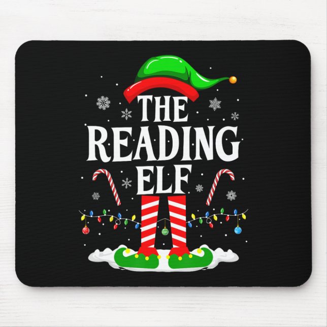 Mousepad O Elfo da Leitura Natal Presente Divertido Amante  (Frente)