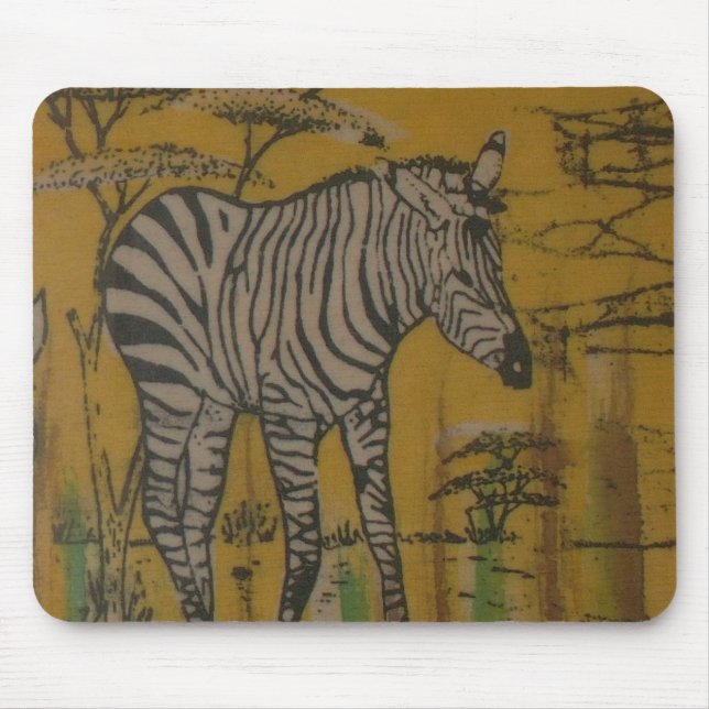 Mousepad O Espírito Serengeti: Zebra Grazing na Mara (Frente)
