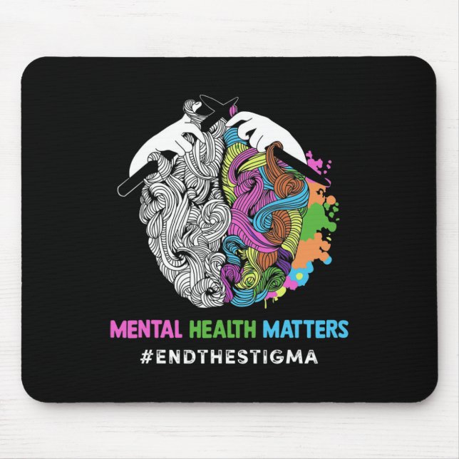 Mousepad O Estigma Problemas de Saúde Mental Sensibilização (Frente)