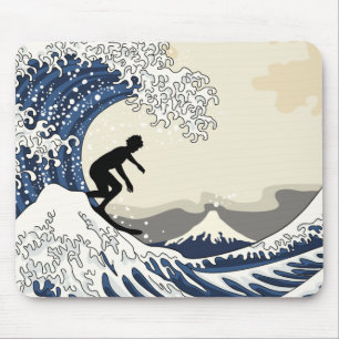 Mousepad O Excelente Surfer de Kanagawa