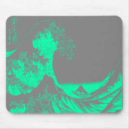 Mousepad O Excelente Wave Seafoam Green & Cinzas