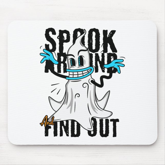 Mousepad O Fantasma Do Dia de as Bruxas engraçado Escapou E (Frente)