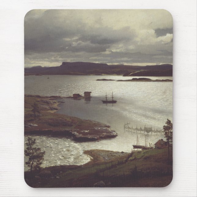 Mousepad O Fiorde de Sandvik por Hans Gude (Frente)