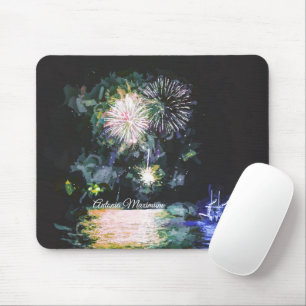 Mousepad O Fireworks Celebra a Aquarela do Barco Personaliz