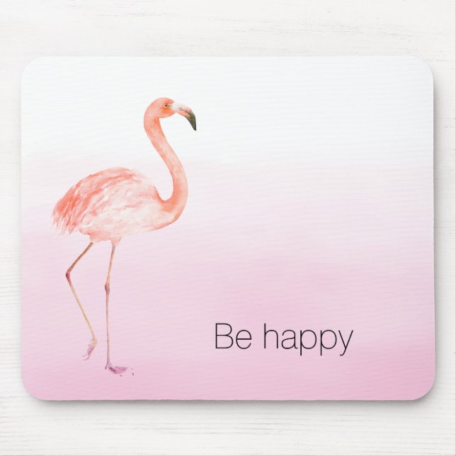 Mousepad O flamingo cor-de-rosa esteja feliz (Frente)