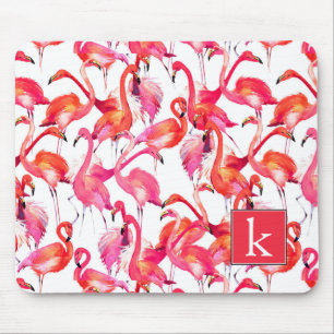 Mousepad O flamingo da aguarela nas aguarelas adiciona