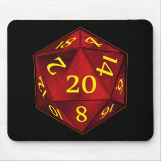 Mousepad O FOGO dos carmesins e do ouro do D&D d20 morre