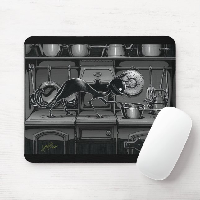 Mousepad O Gatinho Boo vê o que é a proteção do mouse do Co (Com mouse)