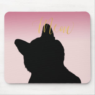 Mousepad O gatinho do Meow do ouro cora ombre cor-de-rosa