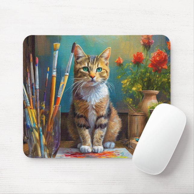 Mousepad O Gato Artístico (Com mouse)