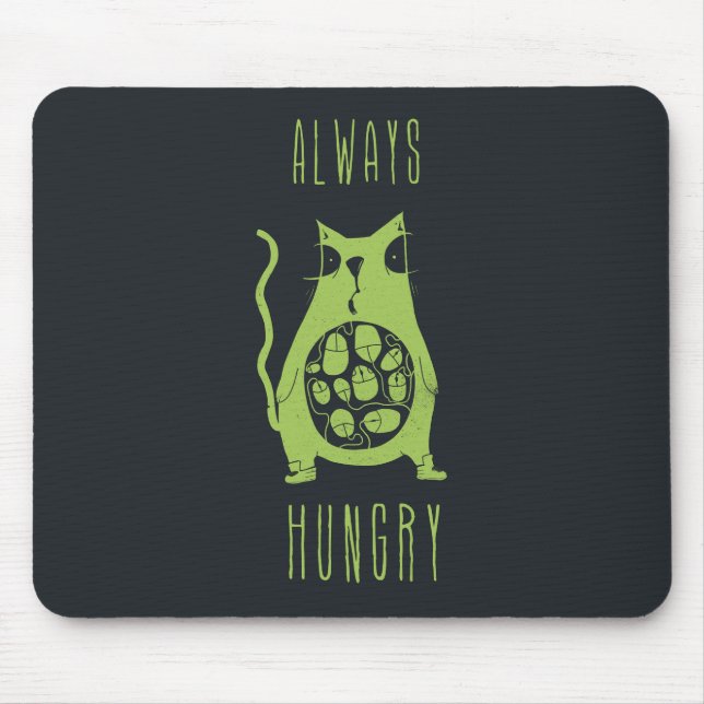 Mousepad O gato com fome está com fome (Frente)