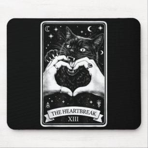 Mousepad O gato do coração partido arte gótica de carta de 