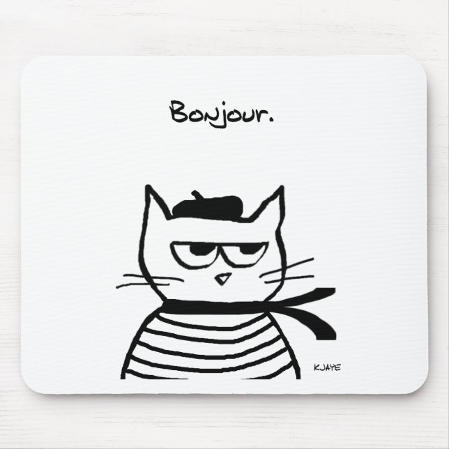 Mousepad O gato irritado é tão muito francês (Frente)