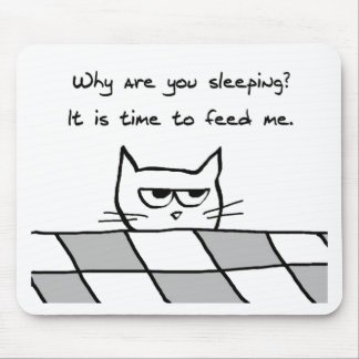 Mousepad O gato irritado quê-lo fora da cama