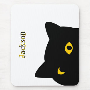 Mousepad O gato negro te observando com olhos Ouros persona