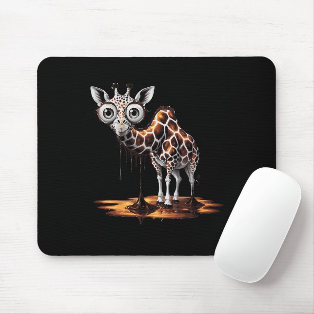 Mousepad O Girafa Derretendo Design de Arte Surreal Diverti (Com mouse)