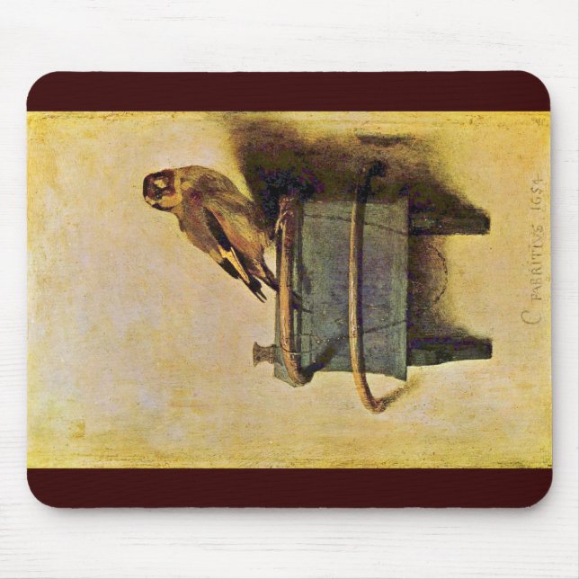Mousepad O Goldfinch., Puttertje por Carel Fabritius (Frente)