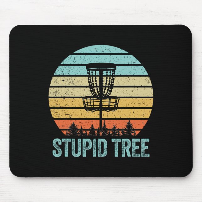 Mousepad O Golf Disco Camisa Engraçada Árvore Estúpida Retr (Frente)