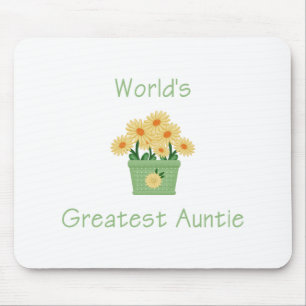 Mousepad O grande Auntie do mundo (flor)
