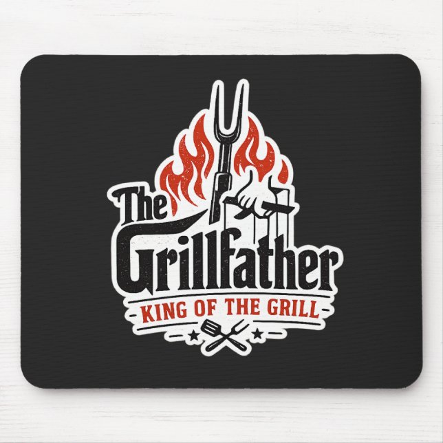Mousepad O Grillfather Rei Da Grelha Presente Do Dia Dos Pa (Frente)