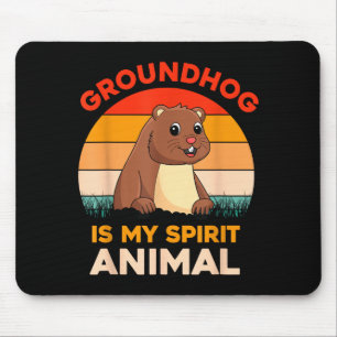 Mousepad O Ground Hog É Meu Animal Espiritual Retro Dia do 