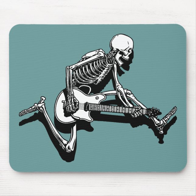 Mousepad O guitarrista de esqueleto salta (Frente)