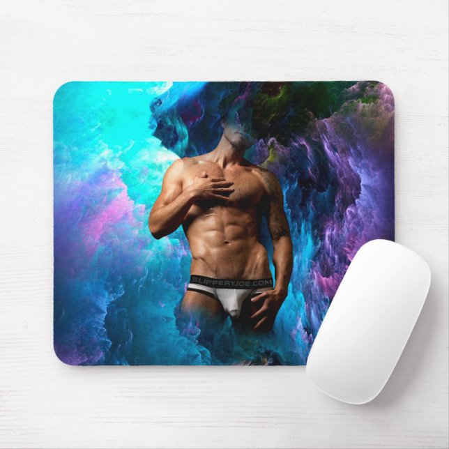 Mousepad O homem artístico de SlipperyJoe, de roupa íntima, (Com mouse)