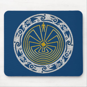 Mousepad O Homem no Maze - Ouro de ornamento prata