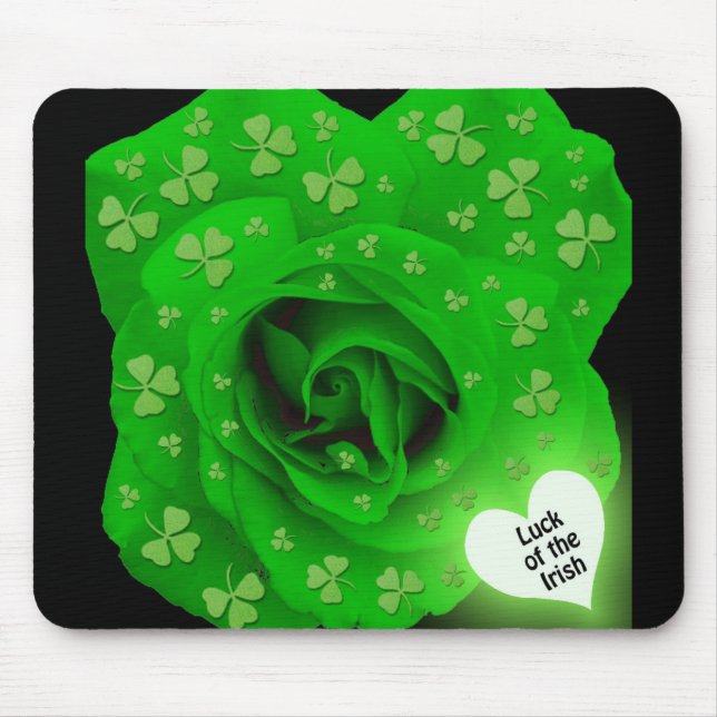 Mousepad O irlandês aumentou - sorte do irlandês (Frente)