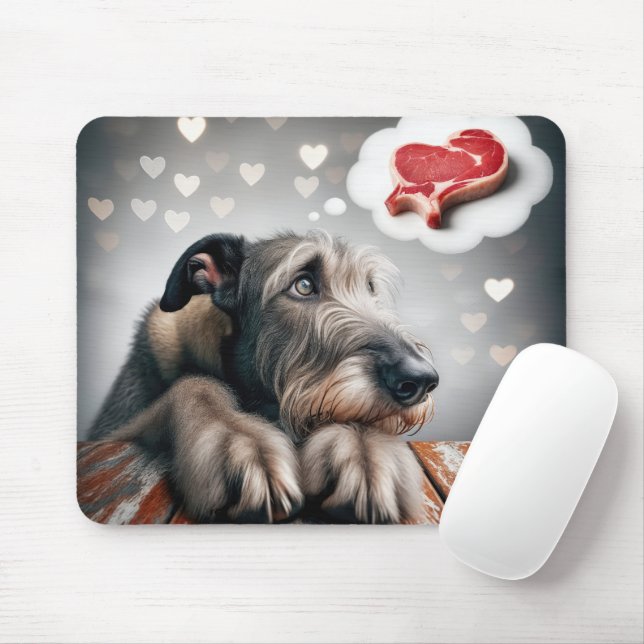 Mousepad O Irlandês Wolfhound Sonhando Com O Steak (Com mouse)
