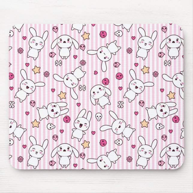 Mousepad o kawaii listra o teste padrão (Frente)