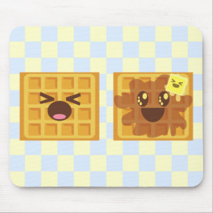Mousepad o kawaii waffles pequeno almoço do bom dia!