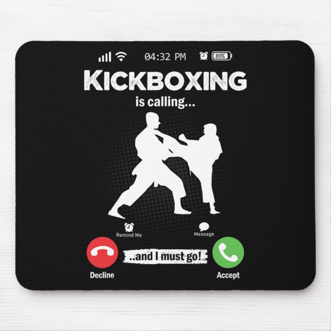 Mousepad O Kickboxing Está Chamando Artes Marciais Retro Ho (Frente)