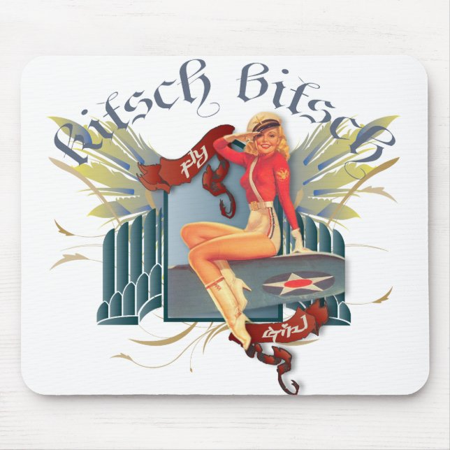 Mousepad O kitsch Bitsch: Pin-Acima do tatuagem da menina (Frente)