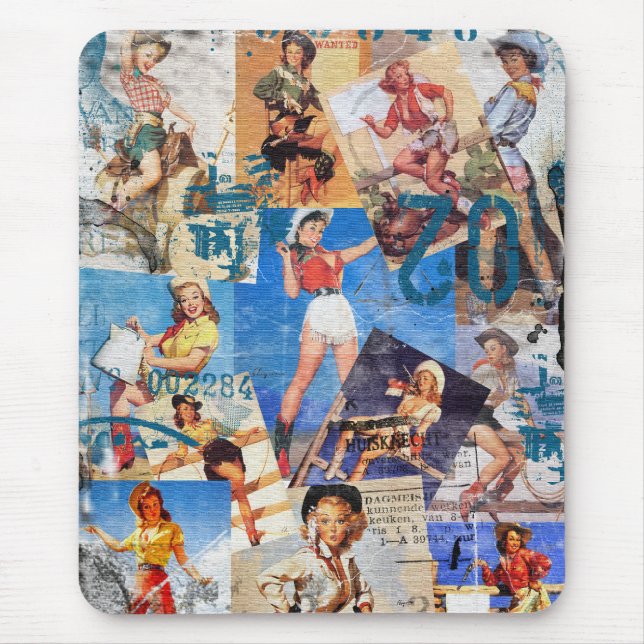 Mousepad O kitsch Bitsch: Vaqueira destruída Pin-UPS No.1 (Frente)